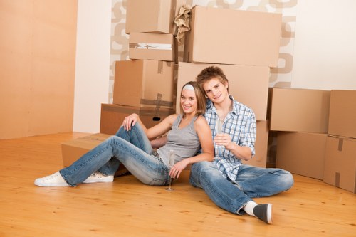 Moving van loaded with office furniture for a West Hampstead move
