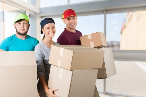 House removals team planning a move in West Hampstead street