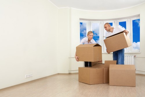House movers preparing a residential move in West Hampstead
