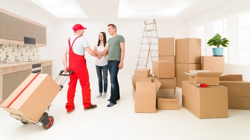 West Hampstead moving team handling boxes and household items