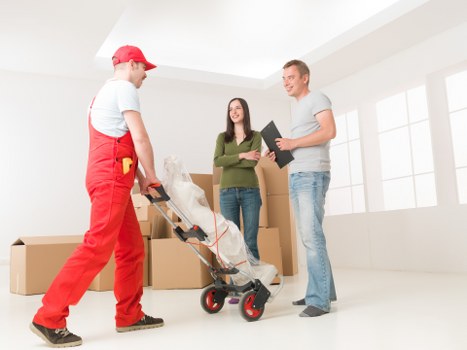 Careful loading of household items for a local move
