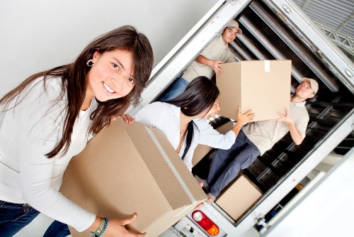 Local moving van helping with flat removals in West Hampstead
