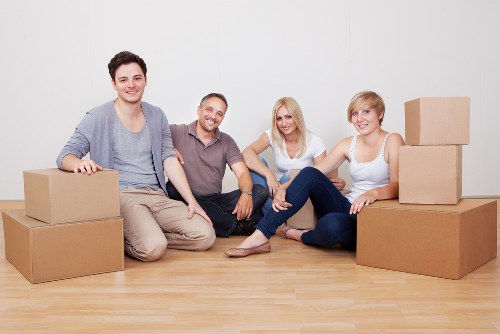 Furniture being moved from a West Hampstead flat with stair access