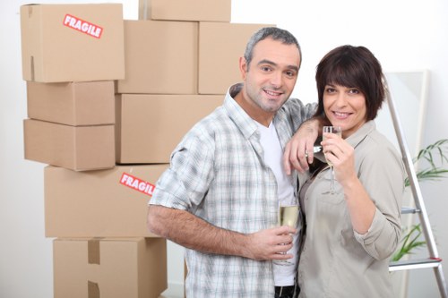 Westhampstead moving van transporting furniture and boxes